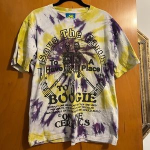 Online ceramics tee - hand tie dyed festival tee